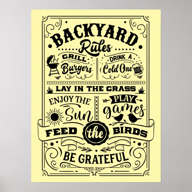 POSTERS EXTERIORES - Regras do quintal (Frente)