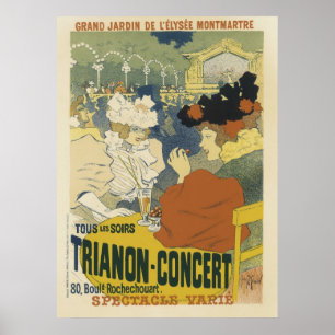 Posters franceses do vintage - música no parque
