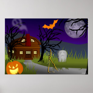Posters HALLOWEEN - MANSÃO MONTADA - ARTE DE PARE