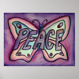 Posters Impressão de Arte de Borboleta Roxo da Pa