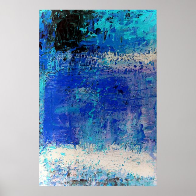 Posters Mínimos de Decor de Impressão Abstrato azu (Frente)