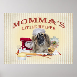 Posters pequenos do ajudante de Pekingese Momma