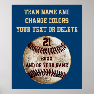 Posters personalizados de baseball com o TEXT e CO