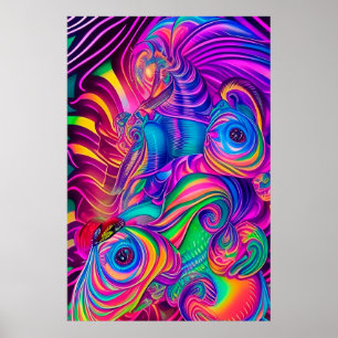 Posters Psicodélicos de Arte de Parede são o Homem
