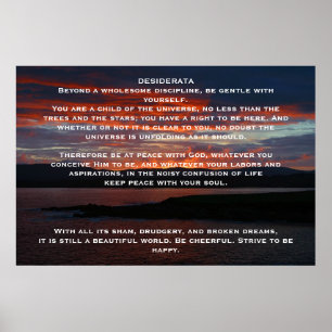 POSTERS Sunset do Oceano DESIDERATA