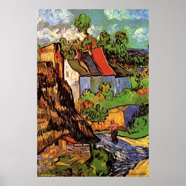 Posters Van Gogh - "Casas em Auvers" 1890 - Arte (Frente)