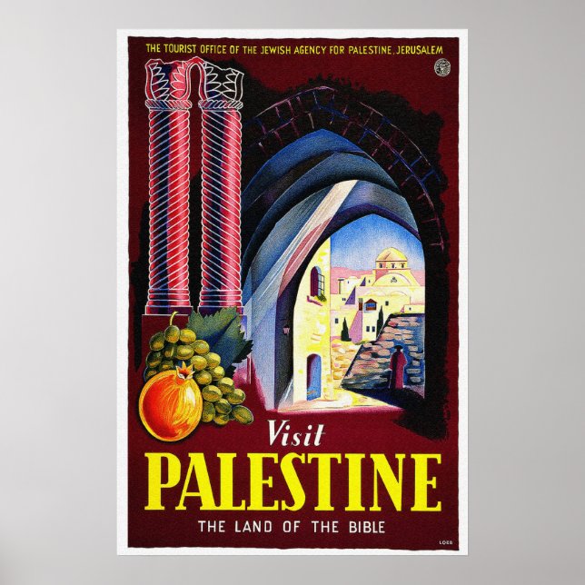 Posters viagens vintage - Palestina, Jerusalém (Frente)