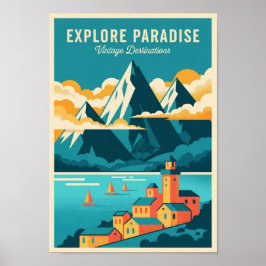 Posters Vintage Colorful Travel Print