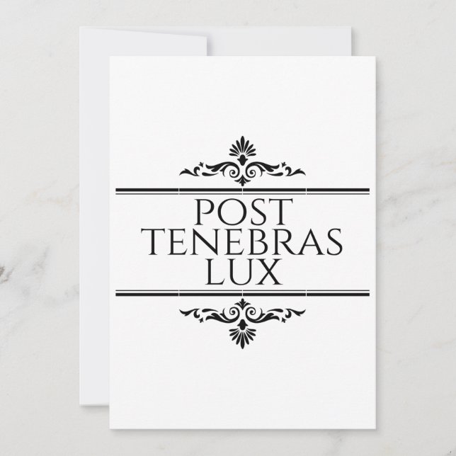 Posto Tenebras Lux (Frente)