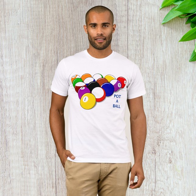 Pote A Ball Billiards Mens T-Shirt (Criador carregado)