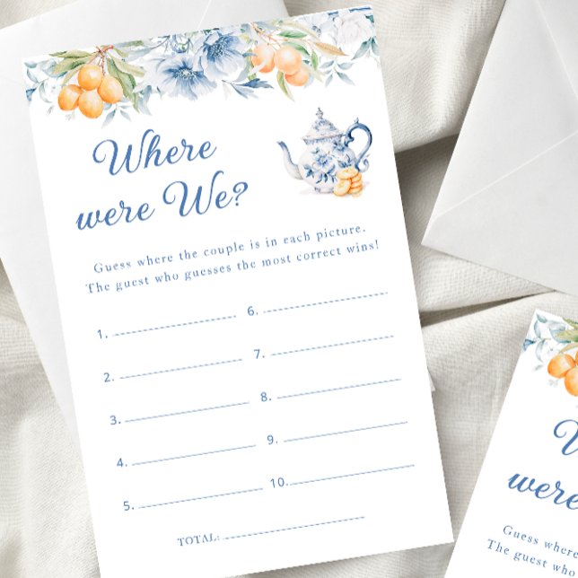 Pote Azul De Chá Onde Estávamos O Jogo Do Chá de p (Criador carregado)