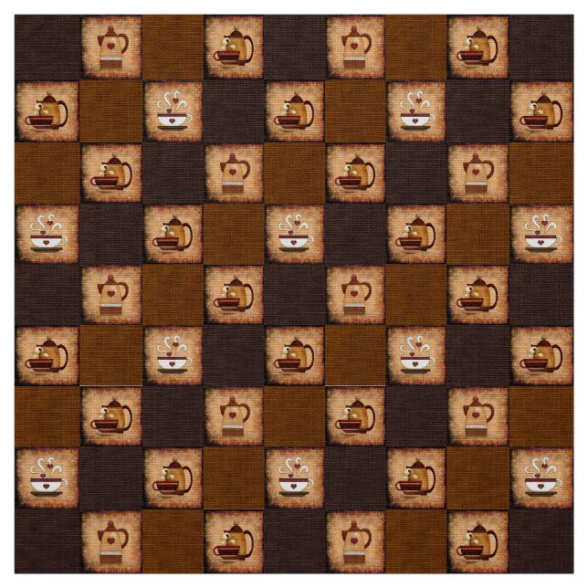 Pote de café e Tecido Russo de Copas (Modelo)