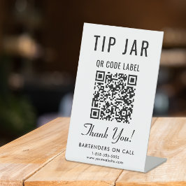 Pote de Gorjeta Código QR em Mesa