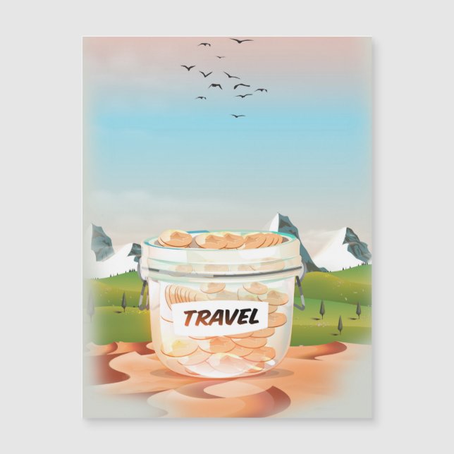 Pote de Viagem de Dinheiro de Vidro (Frente)