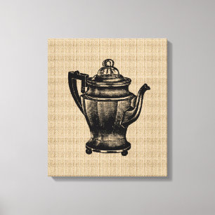 Pote do café do vintage em canvas