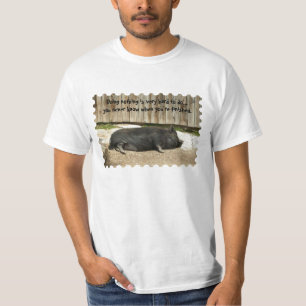 Pote engraçado t-shirt inchado dos homens do porc