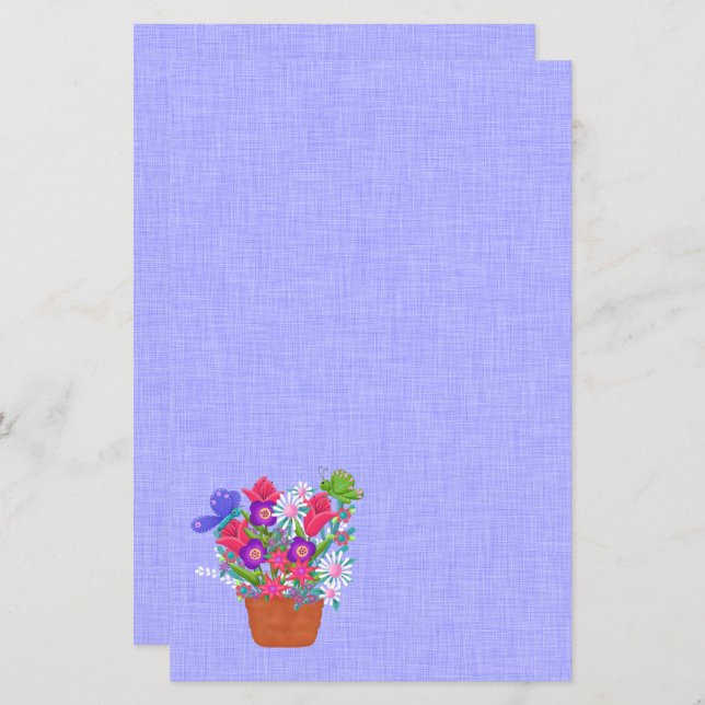 Pote Flor e Borboletas Lindas (Frente/Verso)