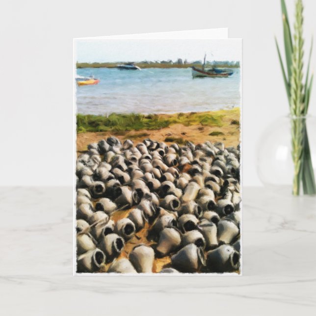 Potes de caranguejo no cartão vazio de Luzia do (Frente)