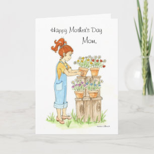 Potes dias de as mães de flores Cartão