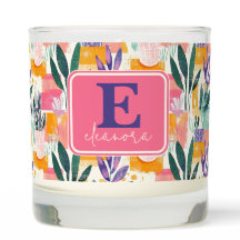 Potes do Jardim de Fauvism de Pastel Rosa Monogram