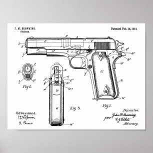 Potro 1911 que bronzeia o impressão do desenho da