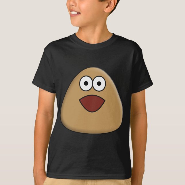 Pou excitado - Kids T-Shirt - Cores Escuras (Frente)