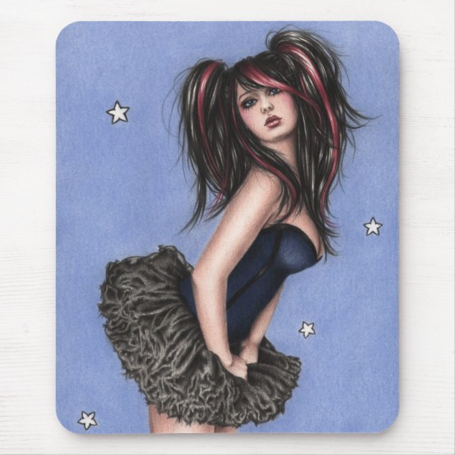 Pouca estrela azul Mousepad (Frente)