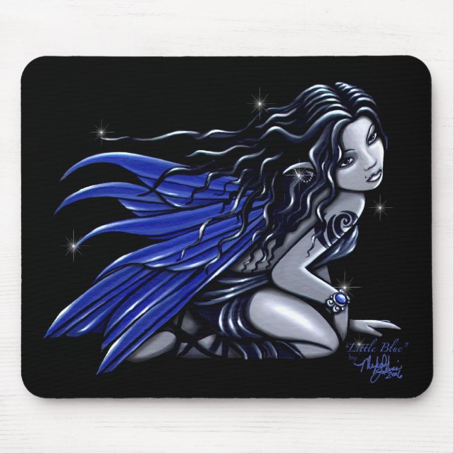 "Pouco" azul azul Mousepad feericamente Tattooed (Frente)