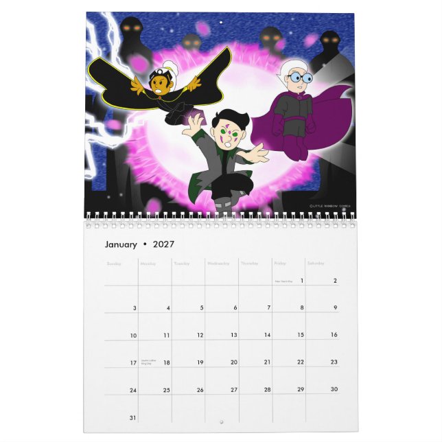 Pouco calendário da história em quadrinhos 2015 do (Jan 2027)