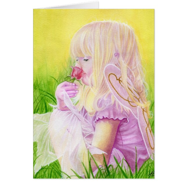 Pouco cartão do rosa feericamente do primavera (Frente)