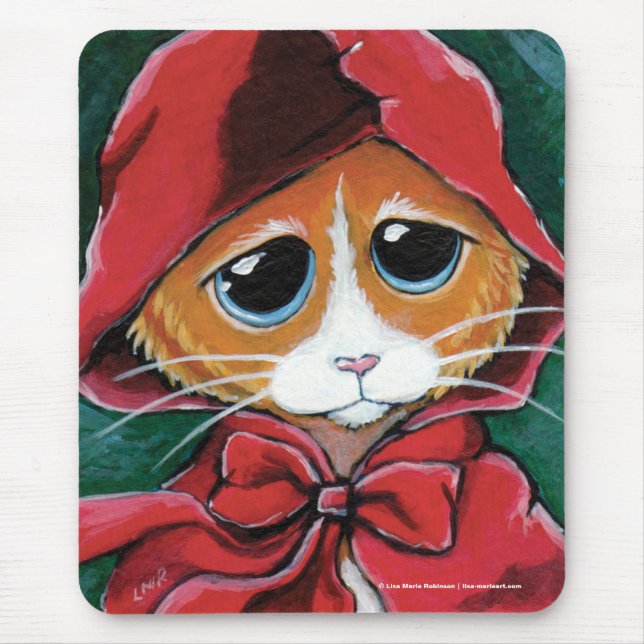 Pouco gato de gato malhado Mousepad do gengibre da (Frente)