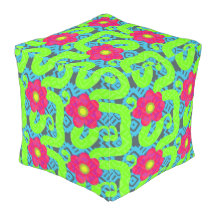 Pouf Estampa Floral Tropical