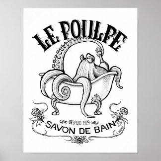 Poulpe Bath Soap Poster