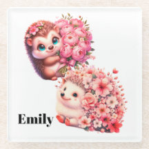 Pousa-Copos Personalizado deouriço | Animal Floral