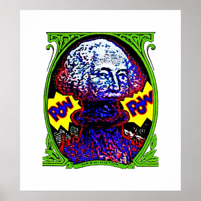 POW! Dinheiro explode POSTER branco fundo barato (Frente)