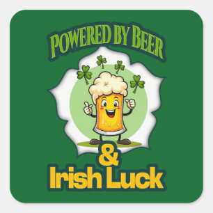 Powered by Beer St Patrick’s Day Shirt Autocolante