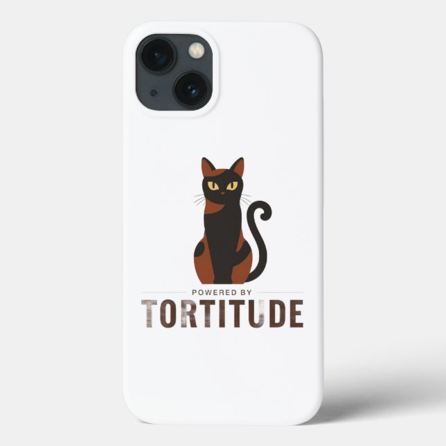Powered by Tortitude Funny Cat Phone Case (Verso)