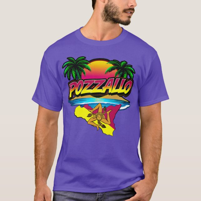 Pozzallo Sicilia Sunset com T-Shirt Palms (Frente)
