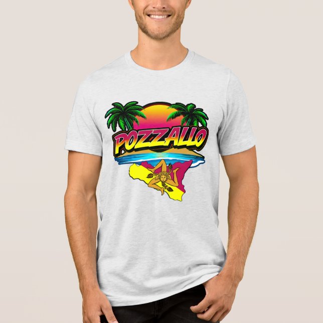 Pozzallo Sicilia Sunset com T-Shirt Palms (Frente)