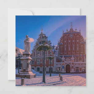 Praça da Prefeitura de Riga no inverno