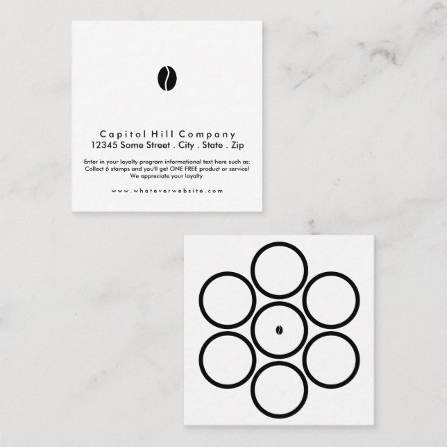 praça de café do programa de fidelidade (Frente/Verso)