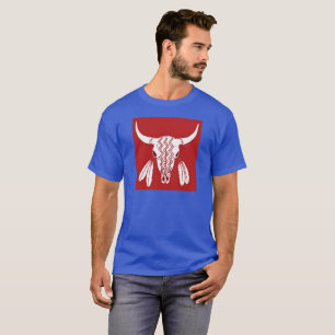 Praça de t-shirt azul vermelha Ghost Dance Buffal