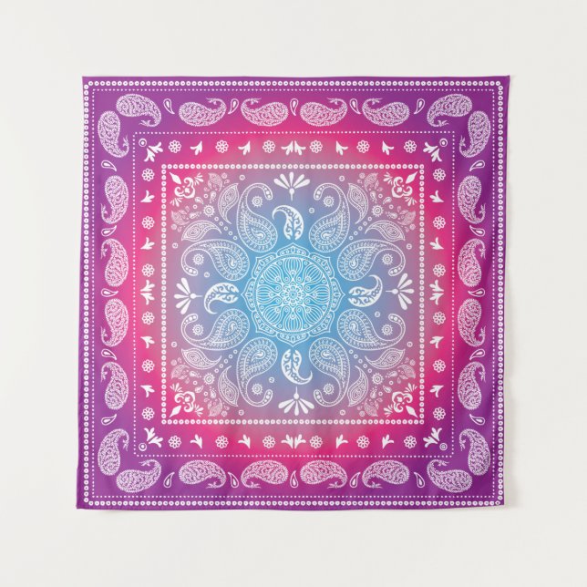 Praça de tapeçaria Azul Vermelho (57" x %7") (Frente)