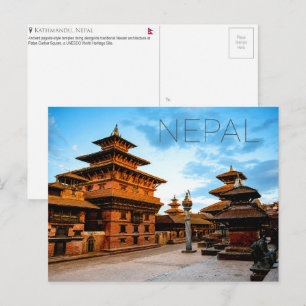 Praça Durbar, Catmandu, Nepal Cartão Postal de Via