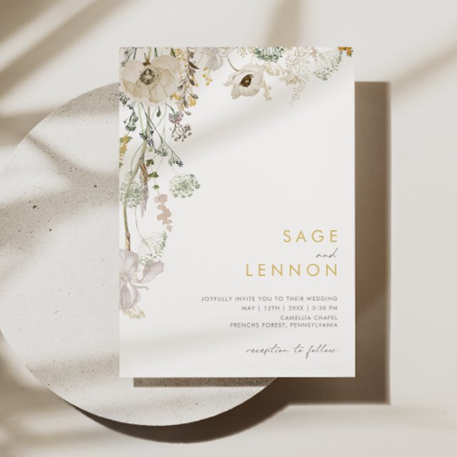Prado de Flores Selvagens | Convite De Casamento (Criador carregado)