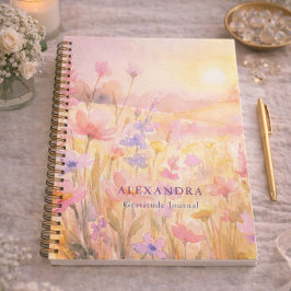 Prado de Flores Silvestres Diário Personalizado d