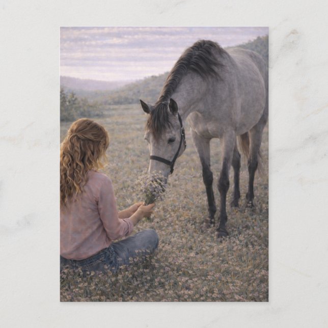 Prado Suave | Arte de Cavalo | Cartão Postal (Frente)