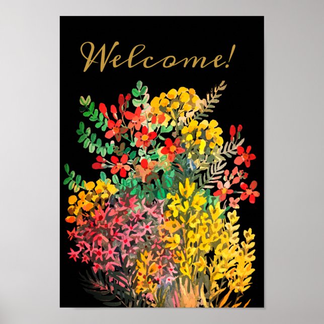 Prados de Verão, poster de flores silvestres (Frente)