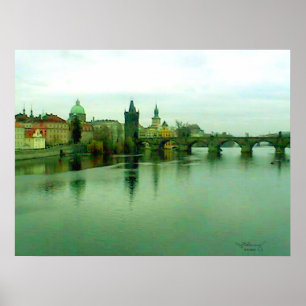 Praga 1 poster 2000 da ponte da cidade o MUSEU