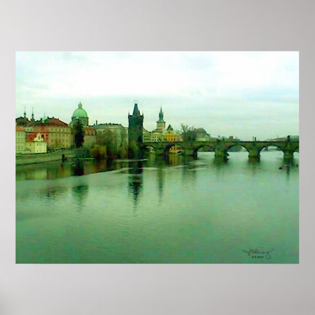 Praga 1 poster 2000 da ponte da cidade o MUSEU (Frente)